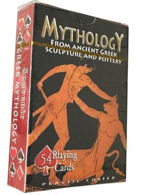 Greek Mythology Playing Cards - Orange & Black Greek Sculpture Design
